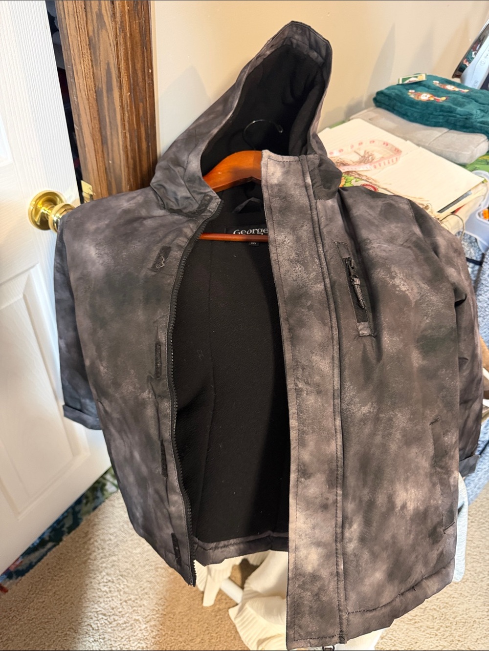 George kids Gray Tie-Dye Hooded Jacket